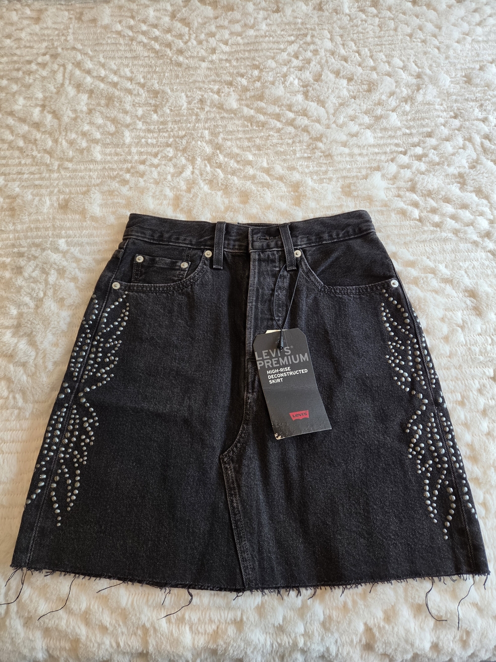 Levi's Premium Black Studded Denim Skirt